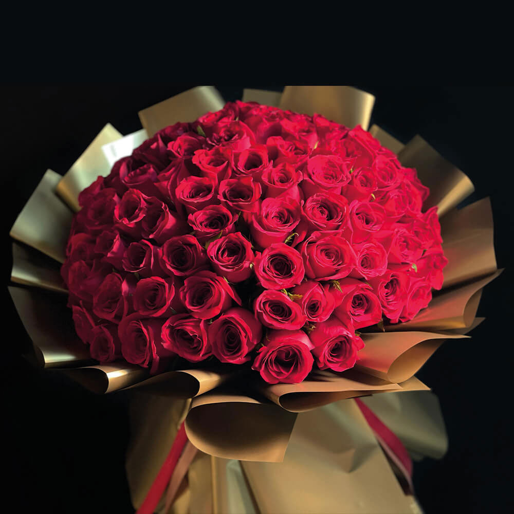 101 Desert Rose Bouquet | Hand-tied Red Rose Bouquet | Aiwa Flowers