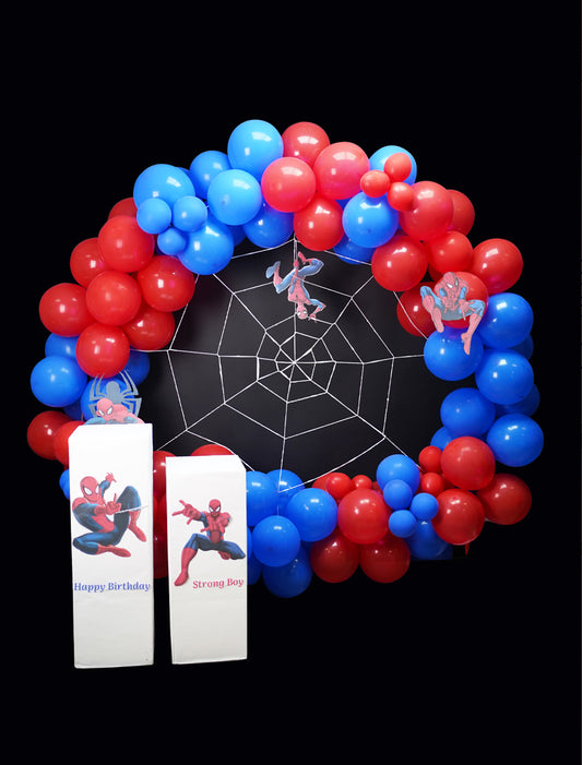 Blue and Red balloon arch for events